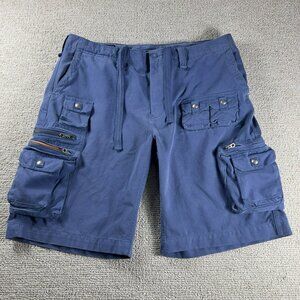 VTG Polo Ralph Lauren Military Cargo Paratrooper Shorts Blue Men’s Size 40 x 12